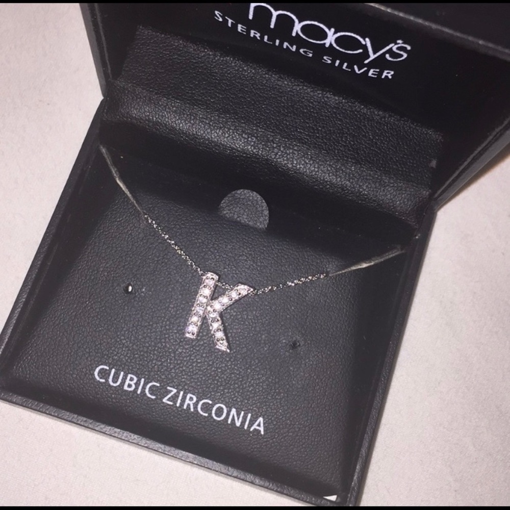 K initial name letter necklace